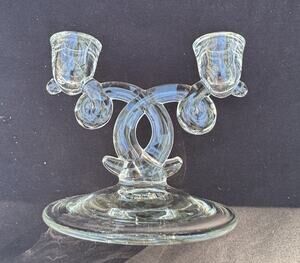 Beautiful Heisey Glass Lariat No 1540 Two Light Candlestick Circa 1940’s -11/16